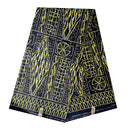 Bamileke Ndop Patterns African Wax Print Fabric (Ankara) - Black / Yellow - Afrilege