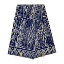 Bamileke Ndop pattern African Wax Print Fabric - Navy Blue / Beige - Afrilege