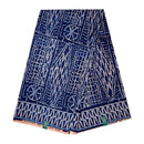 Bamileke Ndop pattern African Wax Print Fabric - Blue / Beige - Afrilege