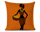 African Woman Portrait Pillow Cover - Multicolor
