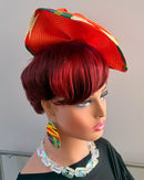 Deka African Print Fascinator Hair Clip Hat