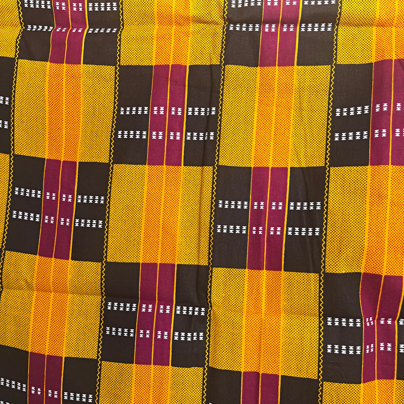 African Wax Print Fabric Ankara - Orange / Black - Afrilege