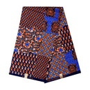 African Wax Print Fabric (Ankara) - Blue / Orange - Afrilege