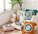 Boho Crochet Mandala Throw Pillow Covers with Tassels - Afrilege
