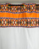 Arinze Grommet Top African Print Curtains - Orange / White - Afrilege
