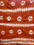 Authentic African Handmade Bogolan Mud Cloth - Orange / White - Afrilege