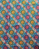 African Wax Print Fabric (Ankara) - Blue / pink