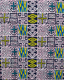Atoghu Bangangte African Wax Print Fabric - Blue / Pink / Yellow - Afrilege