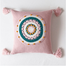 Boho Crochet Mandala Throw Pillow Covers with Tassels - Afrilege