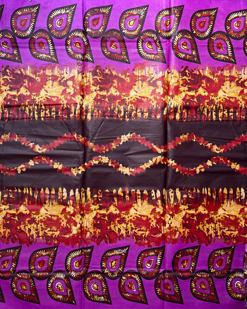 African Wax Print Tie Dye Fabric ( Ankara) - Pink / Orange