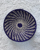 Uganda hand woven Baskets 12" - Purple / Beige - Afrilege