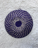 Uganda hand woven Baskets 12" - Purple / Beige - Afrilege