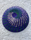 Uganda hand woven Baskets 12" - Purple / Green / Beige - Afrilege