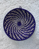 Uganda hand woven Baskets 12" - Purple / Beige - Afrilege