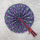 African Print Circle Foldable Handheld Fan - Purple / Gray - Afrilege