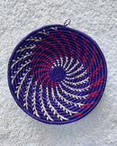 Uganda hand woven Baskets 12" - Purple / Red / Beige - Afrilege
