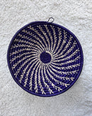 Uganda hand woven Baskets 12" - Purple / Beige - Afrilege