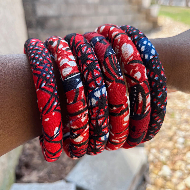 Carol African Print Bangle Bracelets