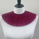 Egyptian Inspired Maxi Choker Necklace - Red - Afrilege