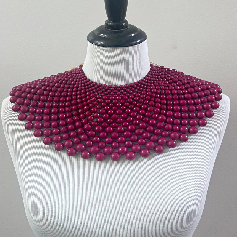 Egyptian Inspired Maxi Choker Necklace - Red