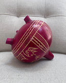 Red Hand-carved African Gourd Calabash - Afrilege
