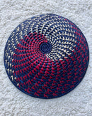 Uganda hand woven Baskets 12" - Blue / Red / Beige - Afrilege