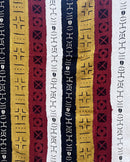 Multi-Colored African Mudcloth Handmade Fabric- Yellow / White/ Rust/ Black - Afrilege