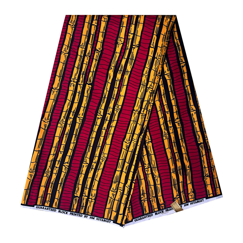 African Wax Print Fabric ( Ankara) - Red / Orange