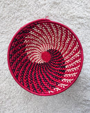 Uganda hand woven Baskets 12" - Red / Black - Afrilege