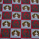 African Wax Print Fabric by The Yard - White / Red - Afrilege