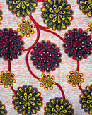 African Wax Print Fabric (Ankara) - Beige / Red / Yellow - Afrilege