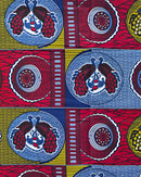 African Wax Print Fabric by The Yard - Red / Yellow - Afrilege
