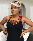 Carmela African Print Rope Necklace - Afrilege