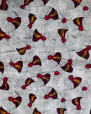 African Wax Print Fabric ( Ankara) - White / red / Orange - Afrilege