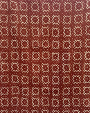 African Handmade Bogolan Mud Cloth Fabric - Rust / White