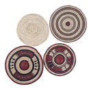 Set of 4 African Fulani Mbeedu Handwoven Roundel Flat Baskets - Afrilege
