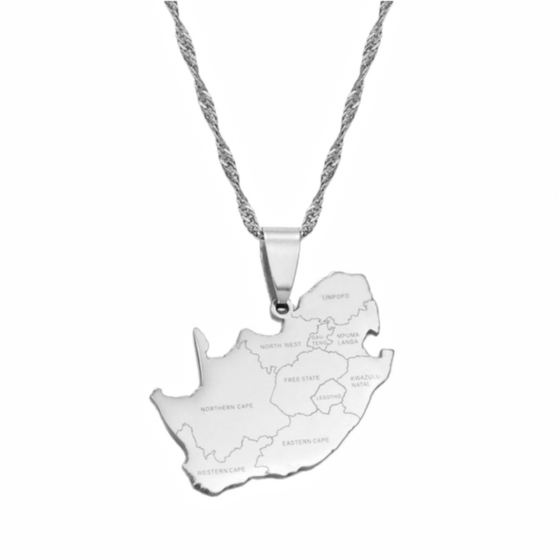 South Africa Map Pendant Necklace