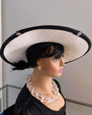 Straw Church Sun Hat - Beige / White