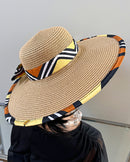 Bogolan African Print Straw Church Sun Hat - Afrilege