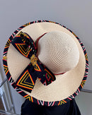 Toghu African Print Straw Church Sun Hat - Tan - Afrilege