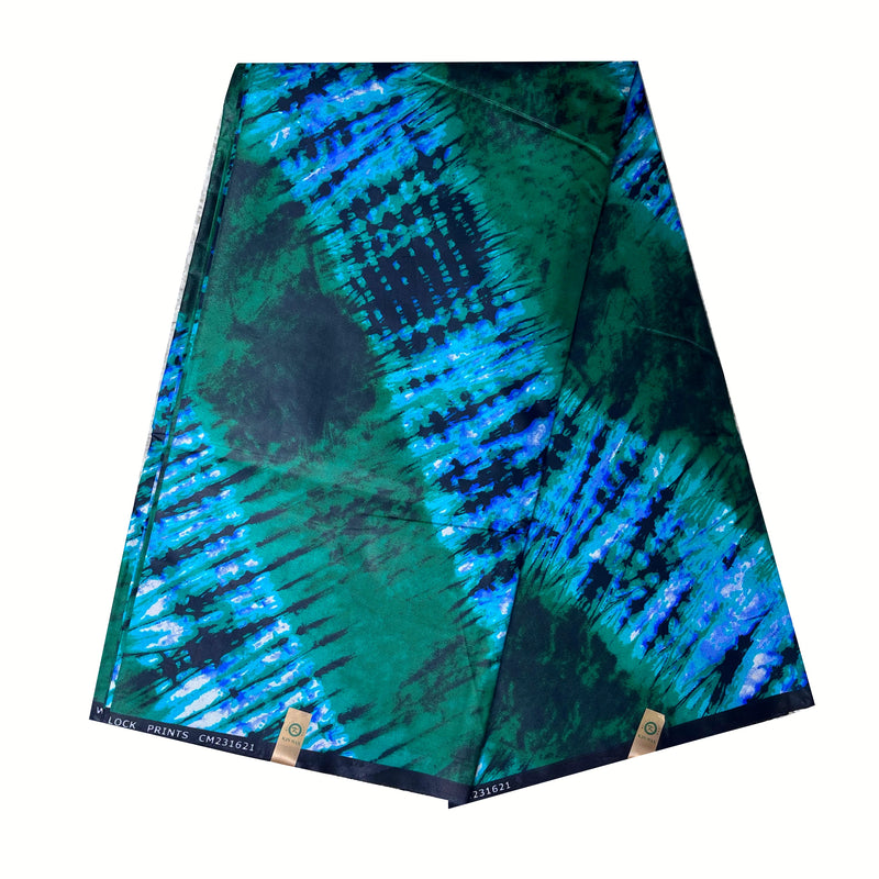 African Wax Print Tie Dye Fabric ( Ankara) - Green