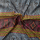 Toghu Ndop Pattern mix African Print Satin Fabric - Afrilege