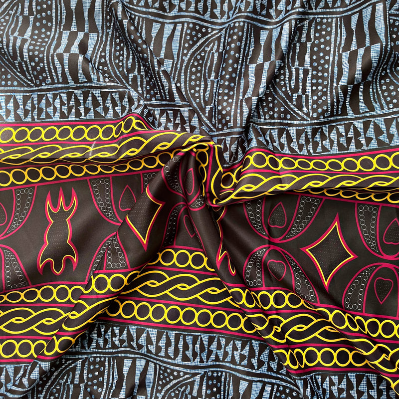 Toghu Ndop Pattern mix African Print Satin Fabric