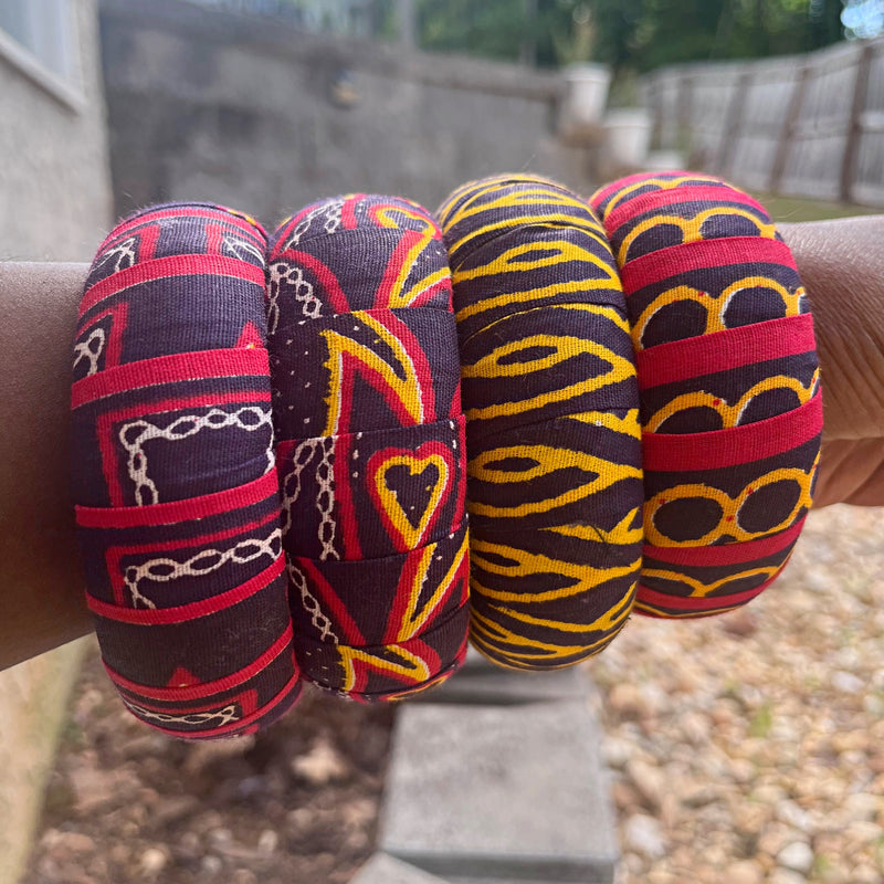 Toghu Bamenda African Print Bangle Bracelets