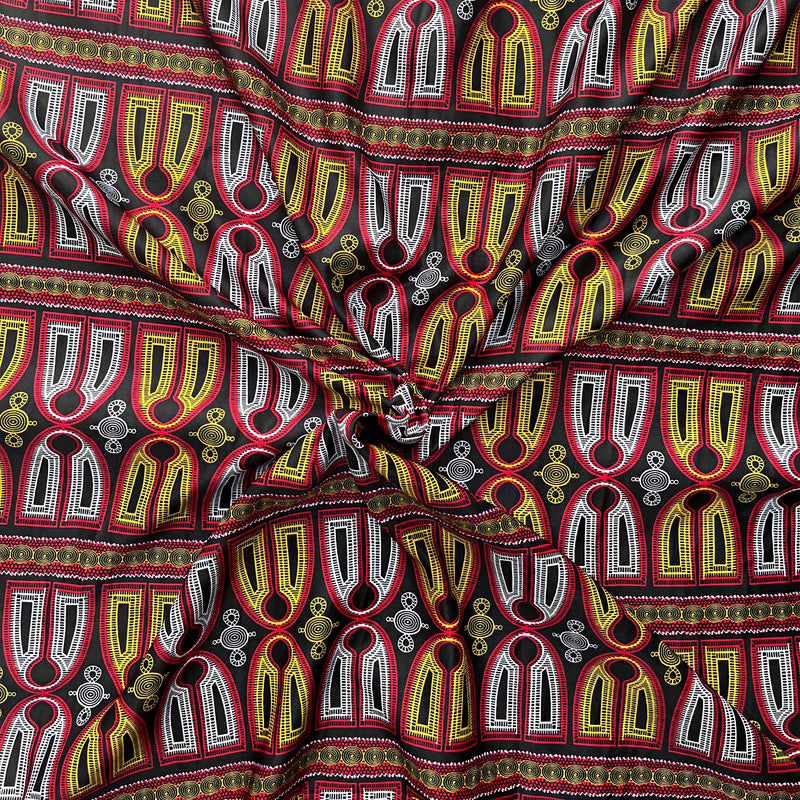 Toghu Bamenda Buea traditional pattern Satin African Print Fabric