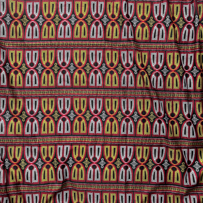 Toghu Bamenda Buea traditional pattern Satin African Print Fabric