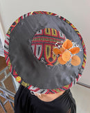 Toghu Fascinator Flat Derby Hat - Black / Burgundy