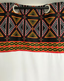 Toghu Bamenda Grommet Top African Print Curtains - White, Red & Black - Afrilege