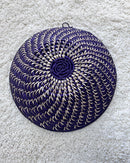 Uganda hand woven Baskets 12" - Purple / Beige - Afrilege