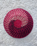 Uganda hand woven Baskets 12" - Red / Black / Beige - Afrilege